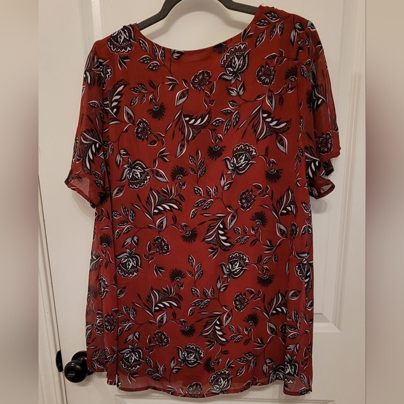 Lane Bryant Boho Chiffon Blouse Plus sz 10/12 - Picture 5 of 8